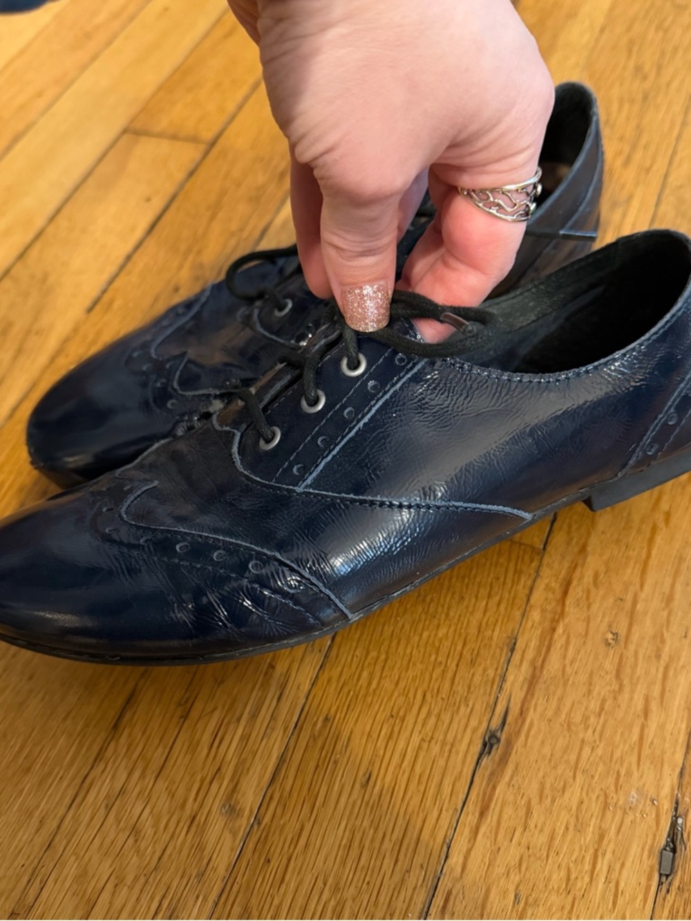 Born Navy Patent Wingtip Oxfords - Picture 2 of 10